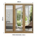 Ver imagem 3 de Guarda-Roupa Casal Madesa Reno 3 Portas de Correr de Espelho Rustic Cor:Rustic