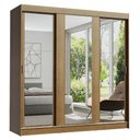 Ver imagem 2 de Guarda-Roupa Casal Madesa Reno 3 Portas de Correr de Espelho Rustic Cor:Rustic