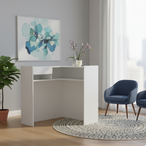 Balcão em L Caixa Atendimento Recepção Consultório Academia Comércio Lojas Branco