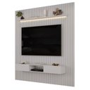 Ver imagem 1 de Painel Trento para TV com Bancada 223 Ripado Bali Bali com LED- DJ Móveis