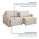 Ver imagem 4 de Sofá Cama Retrátil e Reclinável 2 Lugares Linho Bege 180cm Júlia Yescasa