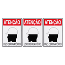 Ver imagem 1 de Combo 3 Placas De Sinalização Atenção Capacete Uso Obrigatório 20x30 Acesso - S-205 F9e