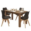 Ver imagem 2 de Conjunto Sala de Jantar Betim Mesa Tampo de Madeira 4 Cadeiras Rustic/preto Madesa
