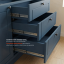 Ver mais imagens de Cozinha Compacta 4 Peças 6 Portas 3 Gavetas com Vidro em MDF Sevilha Azul Órion