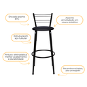 Ver imagem 4 de Kit 5 Banquetas para Balcão Bancada Cozinha Bistrô Ilhas Gourmet Bares Banco Flórida Preta