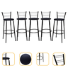 Kit 5 Banquetas para Balcão Bancada Cozinha Bistrô Ilhas Gourmet Bares Banco Flórida Preta - 1
