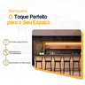 Kit 5 Banquetas para Balcão Bancada Cozinha Bistrô Ilhas Gourmet Bares Banco Flórida Preta - 3