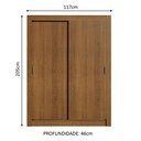 Ver imagem 3 de Guarda-Roupa Solteiro Madesa Denver 2 Portas de Correr Rustic Cor:Rustic