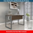 Ver imagem 2 de Mesa Escritório P25 Tub Pandin 150 Cm (larg) Tampo Mdp Walnut Pé Aço Tubular Grafito