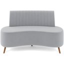 Ver imagem 5 de Sofá Chaise Living 2 Lugares 135cm para Sala Cayman K01 Veludo Cinza