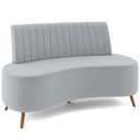 Ver imagem 1 de Sofá Chaise Living 2 Lugares 135cm para Sala Cayman K01 Veludo Cinza