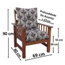 Ver imagem 2 de Poltrona Colonial Cancún de Madeira C/ Almofadas de Jacquard e Poliéster Estampa Arabesco