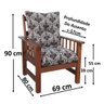 Poltrona Colonial Cancún de Madeira C/ Almofadas de Jacquard e Poliéster Estampa Arabesco - 2