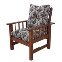 Ver imagem 3 de Poltrona Colonial Cancún de Madeira C/ Almofadas de Jacquard e Poliéster Estampa Arabesco