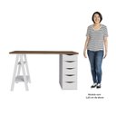 Ver mais imagens de Conjunto Escritório Home Office 3 Peças Maly A06 Nogal/branco - Mpozenato