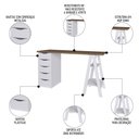 Ver imagem 3 de Conjunto Escritório Home Office 3 Peças Maly A06 Nogal/branco - Mpozenato