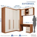 Ver imagem 3 de Guarda-Roupa Modulado 6 Peças 6 Portas 6 Gavetas Texas Marrom/Cinamomo/Off White Arenas