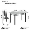 Ver imagem 3 de Conjunto de Mesa Tubular 120cm x 75cm Tampo Granito Topázio com 4 Cadeiras Lara Preto/Liso