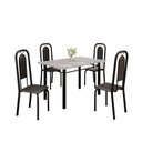 Ver imagem 2 de Conjunto de Mesa Tubular 120cm x 75cm Tampo Granito Topázio com 4 Cadeiras Lara Preto/Liso