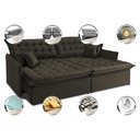 Ver imagem 3 de Sofá Sem Caixa Retrátil e Reclinável 1,55m Cama inBox Versátil Suede Velusoft Café
