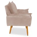 Ver imagem 3 de Poltrona Decorativa Opala Pés Palito Veludo Palha Chamby Móveis