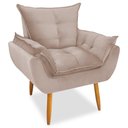 Ver imagem 1 de Poltrona Decorativa Opala Pés Palito Veludo Palha Chamby Móveis