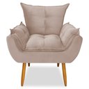 Ver imagem 2 de Poltrona Decorativa Opala Pés Palito Veludo Palha Chamby Móveis