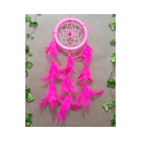 Filtro Dos Sonhos Rosa Decoração Casa Carro Penas 20 Cm