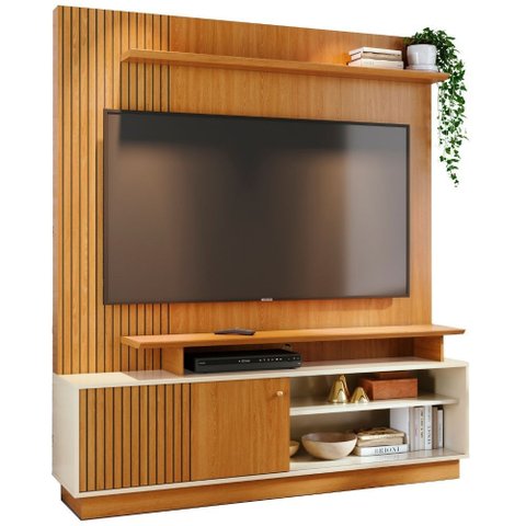 Estante Home para Tv 65 Polegadas Ares Cinamomo Off White Madetec