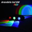 Ver imagem 3 de Arandela Led 6w Efeito 6 Fachos Rgb Colorida Acabamento Preto Biv Marca Hitec