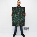 Ver imagem 3 de Quadro Decorativo em Canvas Geométrico Mosaico Verde TaColado Chassi 90 x 60cm
