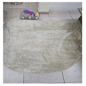 Tapete Orgânico Bege 2,00x2,50 Antiderrapante Macio e Moderno