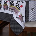 Ver imagem 2 de Toalha de Mesa 6 Cadeiras 2,20 x 1,40 Mesa Posta Cozinha Sala de Jantar Oxford Estampada:Galinha da