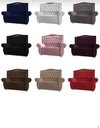 Ver imagem 2 de KIT Cabeceira + Recamier Baú Dunas Dubái veludo Bege Linha Alta 1,60 Casal Dalaqua-Decor
