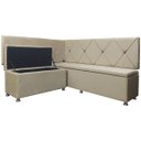 Ver imagem 1 de Canto Alemão Losango 4 Lugares 1,25x1,60m Veludo - Sofa Store:Veludo Bege