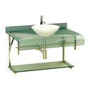 Ver imagem 1 de Gabinete de Vidro Para Banheiro Com Cuba Redonda Vidro Verde
