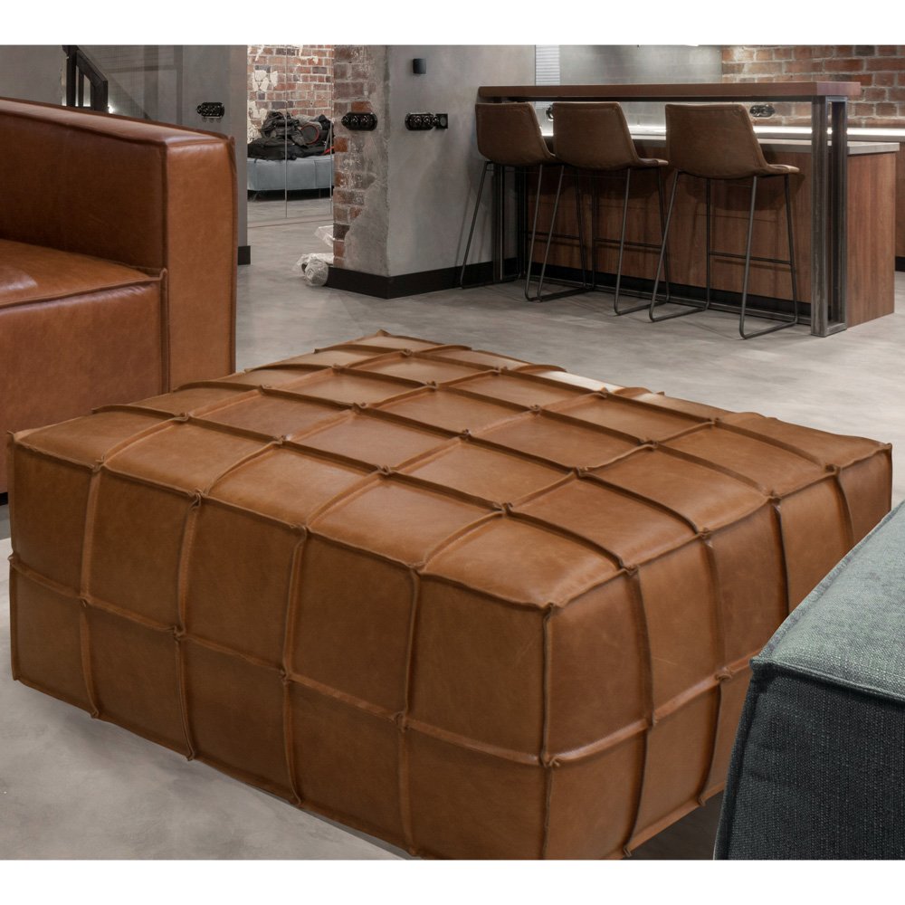Kit 2 Puffs Decorativos Sala de Estar Status Deluxe Grande 90x90cm ...
