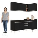 Ver imagem 5 de Armário de Cozinha Modulado de Canto Esquerdo 4 Peças Cp46 Balcão sem Tampo Preto - Lumil Lumil Móve