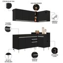 Ver imagem 3 de Armário de Cozinha Modulado de Canto Esquerdo 4 Peças Cp46 Balcão sem Tampo Preto - Lumil Lumil Móve