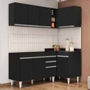 Ver imagem 2 de Armário de Cozinha Modulado de Canto Esquerdo 4 Peças Cp46 Balcão sem Tampo Preto - Lumil Lumil Móve