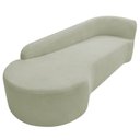 Ver imagem 6 de Recamier Curvo Orgânico 180cm 3 Lugares Lado Esquerdo para Sala de Estar Bouclé Paris Verde Oliva