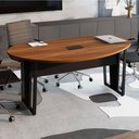 Ver imagem 1 de Mesa de Reunião Orgânica MDP 180cm Nogal com Preto F5 Office