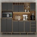 Ver imagem 1 de Armário de Cozinha Ambiente Petra Cinamomo Grafite - Valdemóveis