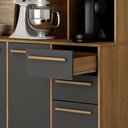 Ver imagem 2 de Armário de Cozinha Ambiente Petra Cinamomo Grafite - Valdemóveis