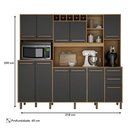 Ver imagem 4 de Armário de Cozinha Ambiente Petra Cinamomo Grafite - Valdemóveis