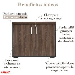 Conjunto Escritório: Mesa 6104+ 2 Balcões 6114+ Balcão 6169 - 8
