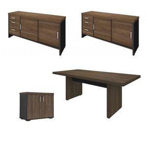 Conjunto Escritório: Mesa 6104+ 2 Balcões 6114+ Balcão 6169