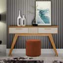 Ver imagem 1 de Puff Banqueta Decorativo Redondo Veludo Pé Plastico Viena:terracota