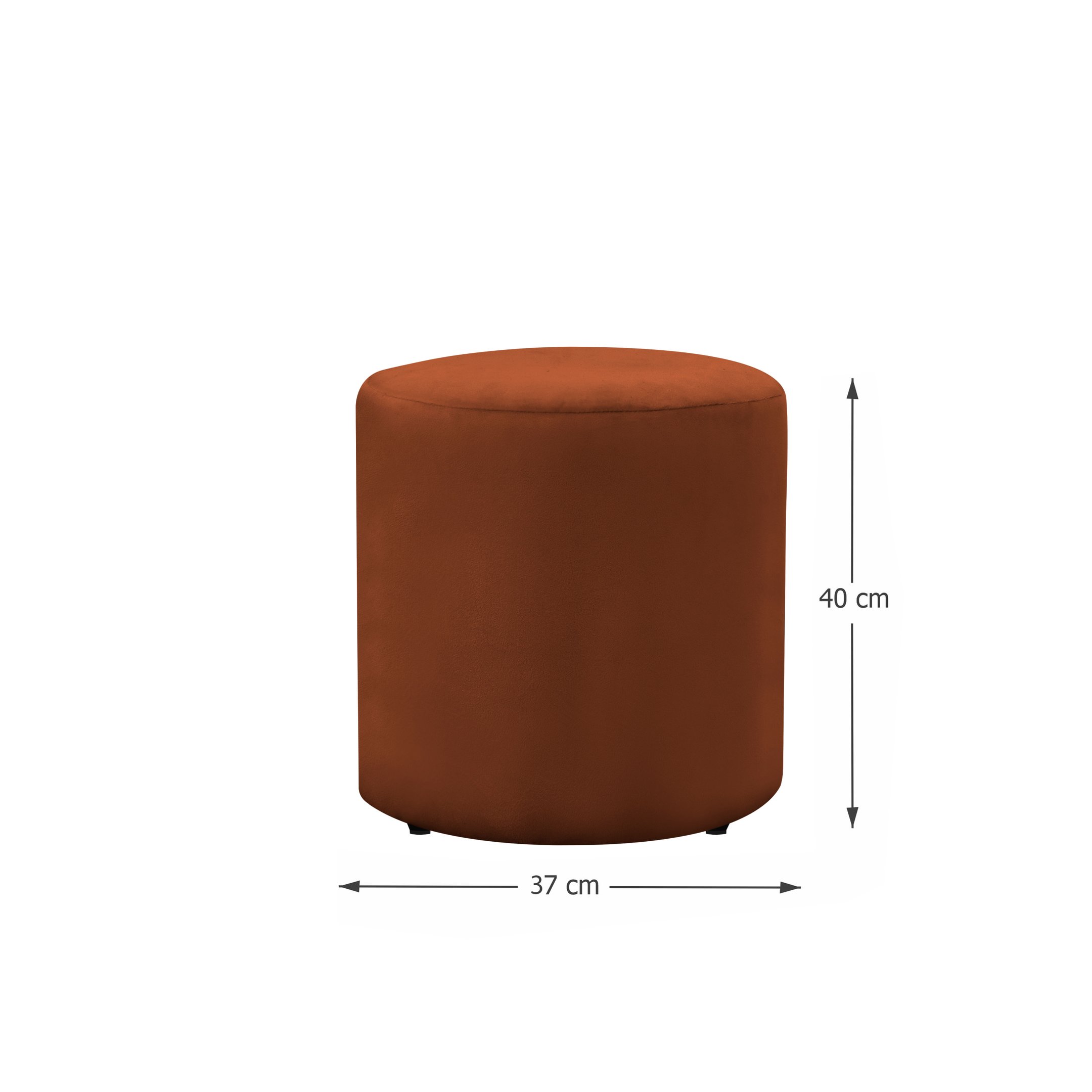 Puff Banqueta Decorativo Redondo Veludo Pé Plastico Viena:terracota - 4