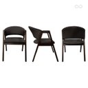 Ver imagem 2 de Kit 6 Cadeiras para Mesa Jantar Madeira com Braço Estofada Arredondada Marrom Café Ccs